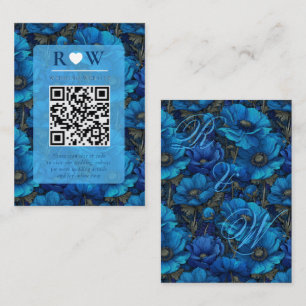 Classy Anemones Sparkle Seaside Wedding Enclosure Card