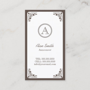 Classy Art Deco Border Announcer Business Card