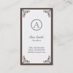 Classy Art Deco Border Chauffeur Business Card