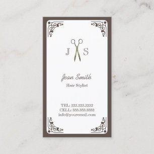 Classy Art Deco Border Hair Stylist Business Card