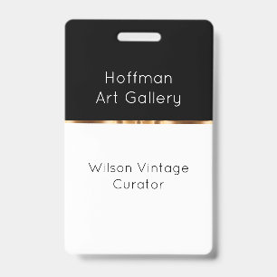 Classy Art Gallery Curator Name ID Badge