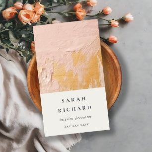 Classy Artistic Bush Pink Gold Oil Paint Texture Business Card