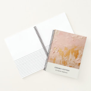 Classy Artistic Bush Pink Gold Oil Paint Texture Notebook
