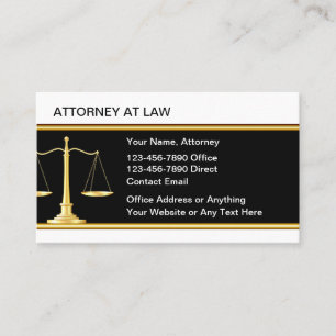 Classy Attorney At Law Business Cards