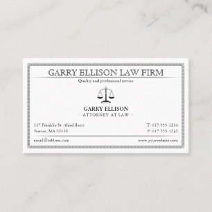 Classy Attorney at Law   Lawyer Business Card