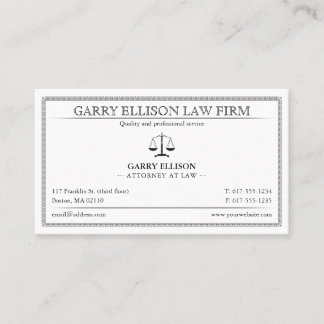 Classy Attorney at Law | Lawyer Business Card