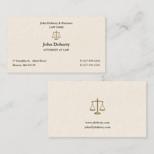 Classy Attorney at Law Lawyer Business Card