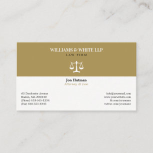 Classy Attorney at Law Lawyer Business Card