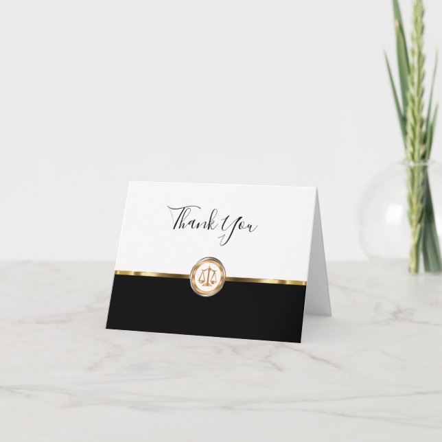 Classy Attorney Blank Customer Thank You Card (Front)