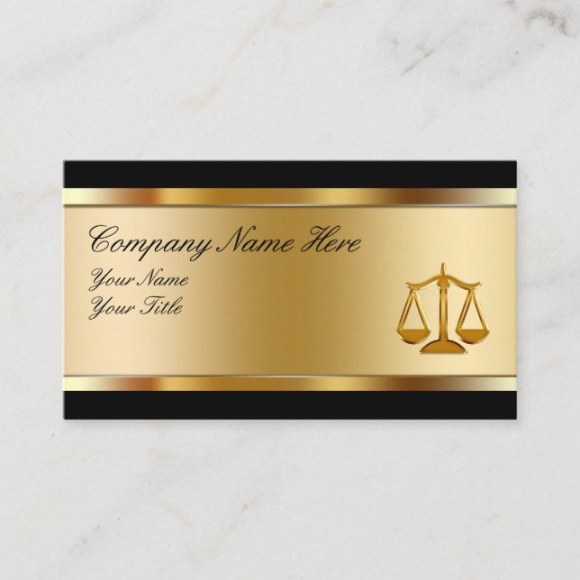 Classy Attorney Business Cards (Front)
