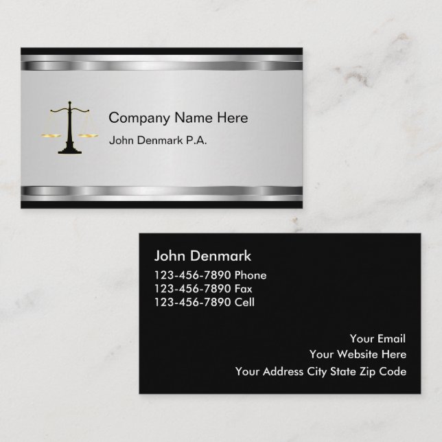 Classy Attorney Business Cards (Front/Back)