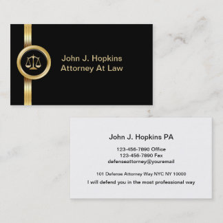 Classy Attorney Business Cards