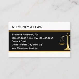 Classy Attorney Business Cards Upscale 