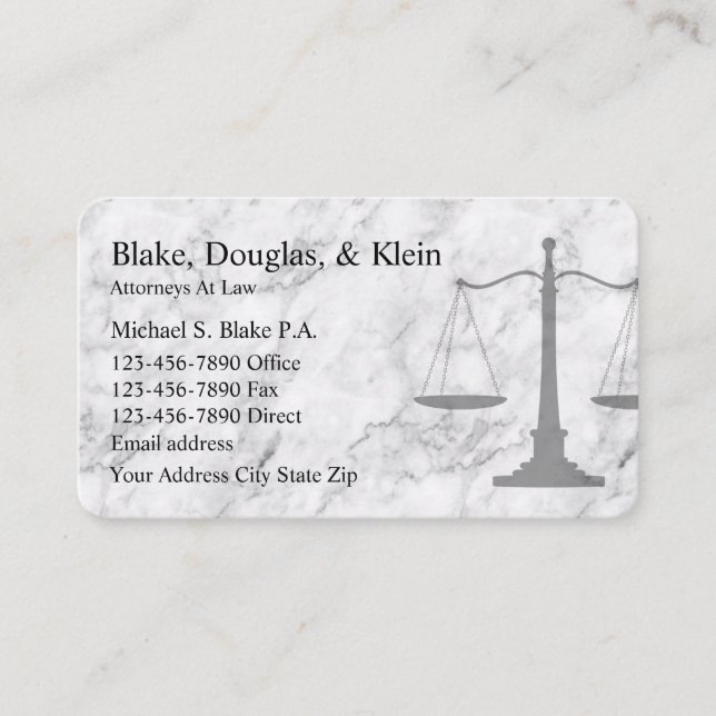 Classy Attorney Design Business Card (Front)