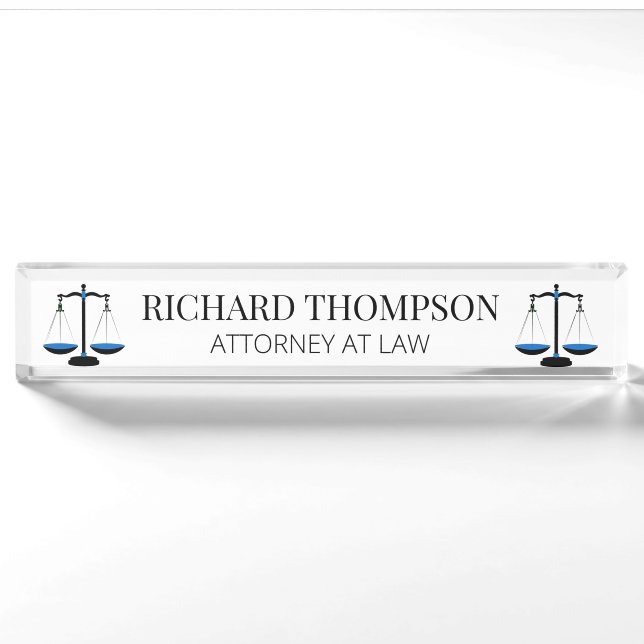 Classy Attorney Executive Nameplate (Front)
