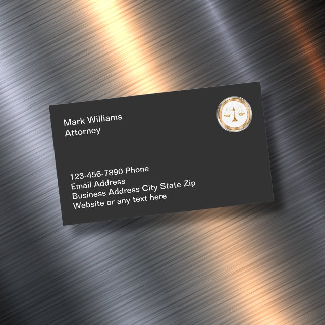 Classy Attorney Magnetic Business Cards (Creator Uploaded)