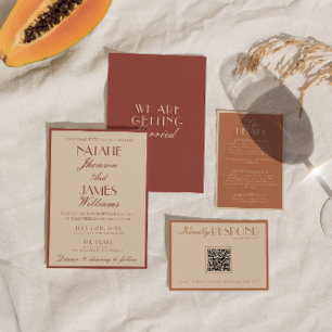 Classy Auburn Copper Old Money Fancy Wedding Invitation
