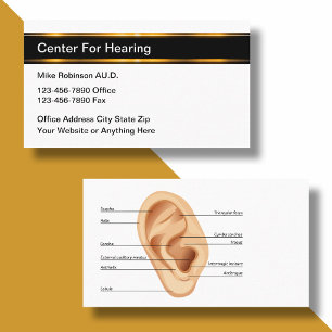Classy Audiologist Ear Doctor Business Card Design