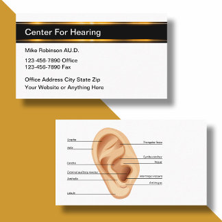 Classy Audiologist Ear Doctor Business Card Design