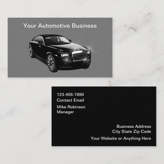 Classy Automotive Business Cards Online Design (Front/Back)
