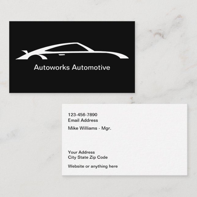 Classy Automotive Paint Bodyshop Business Cards (Front/Back)
