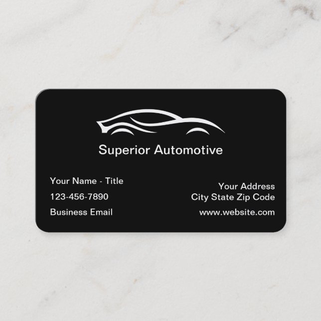 Classy Automotive Rounded Corner Business Cards (Front)