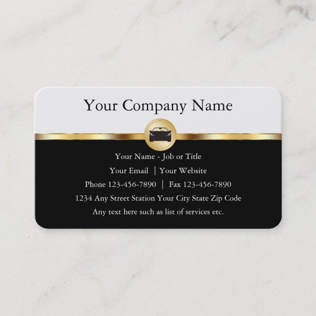 Classy Automotive Services Business Cards (Front)