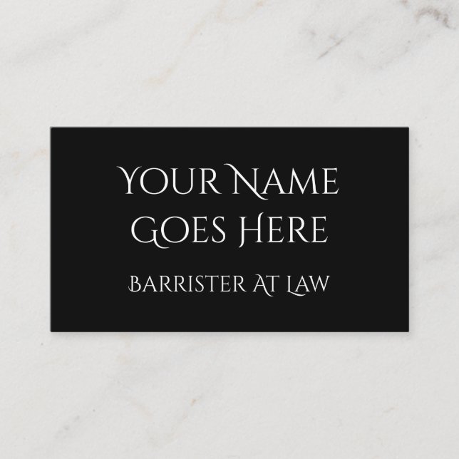 Classy Barrister At Law Business Card (Front)