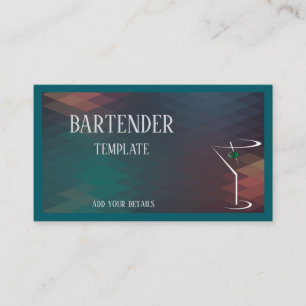 Classy bartender business cards
