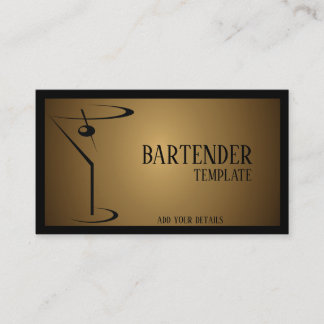 Classy bartender business cards