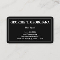 Classy & Basic Hair Stylist Business Card