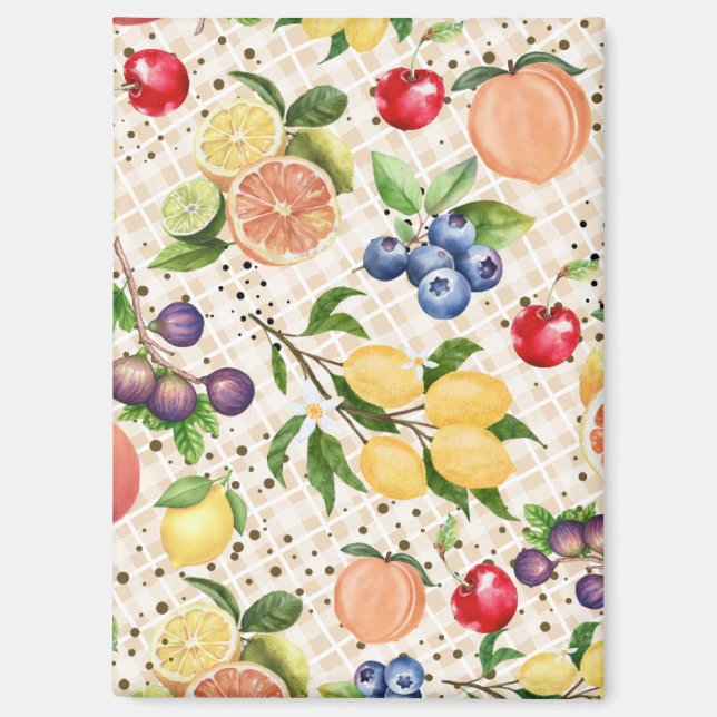Classy beautiful botanical pattern beige magnet (Front)