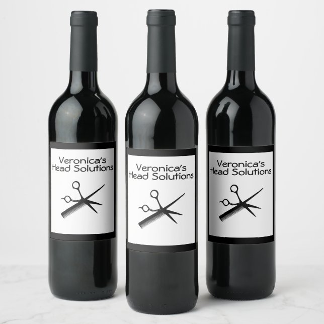 Classy Beauty Salon Courtesy Drink   Wine Label (Bottles)