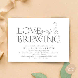 Classy Beer Party Bridal Shower, Love is brewing Invitation