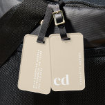 Classy Beige Cream Monogram  Luggage Tag<br><div class="desc">This Classy Beige Cream Monogram Luggage Tag makes the perfect Christmas gift! Whether you're looking for Christmas gift ideas for women, or unique coworker Christmas gift ideas for women, this tag combines elegance and practicality. Ideal for those searching for Christmas gifts to make travel easier, it's also perfect for Christmas...</div>