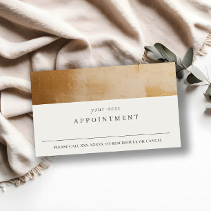 Classy Beige Gold Oil Paint Texture Appointment Business Card