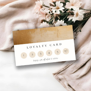 Classy Beige Gold Oil Paint Texture Loyalty Card