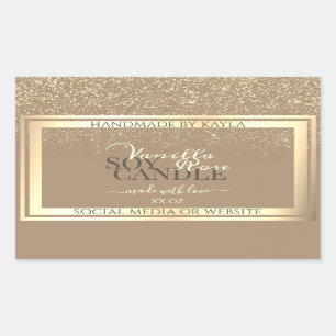 Classy Beige Product Packaging Labels Gold Frame