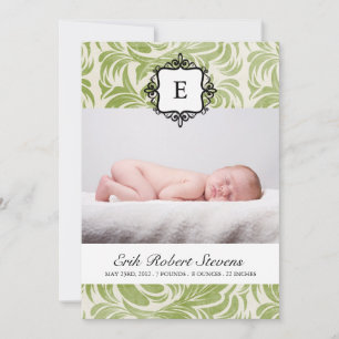 Classy Birth Announcement Photo card