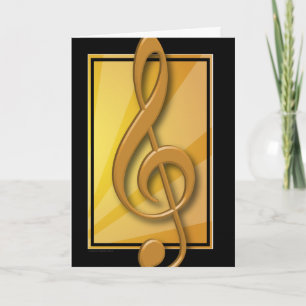 Classy Black and Gold Treble Clef Card