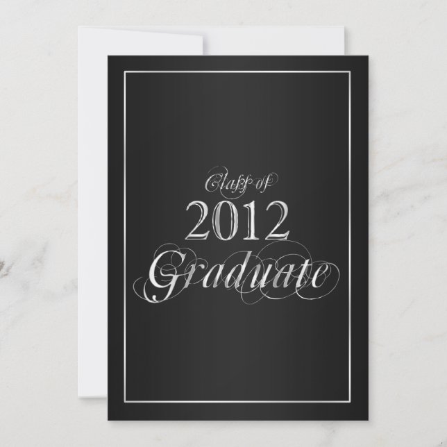 Classy Black and Silver 2012 Graduate Invitation (Front)