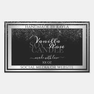 Classy Black and Silver Product Packaging Labels