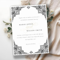 Classy Black and White Art Deco Ornate Wedding