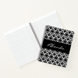 Classy Black and White Damask Notebook