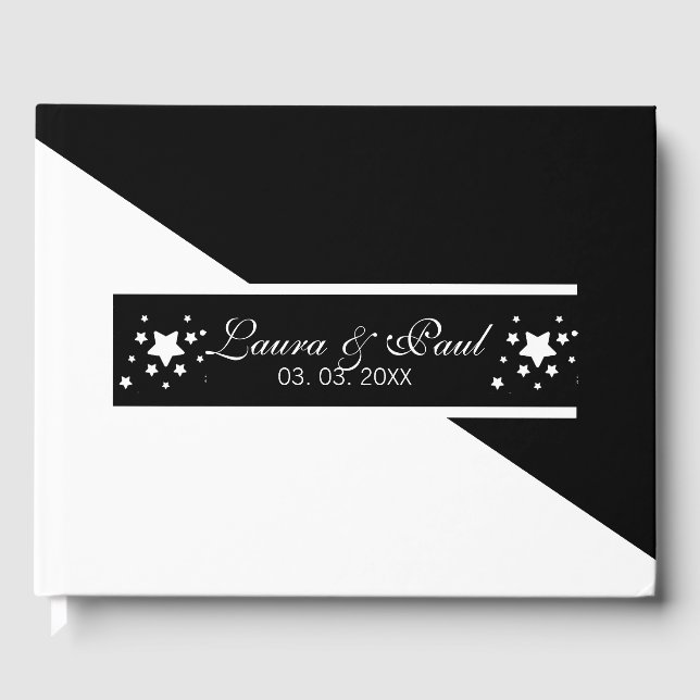 Classy Black And White Guest Book (Front)