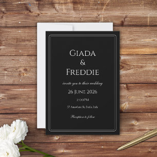 Classy Black and White  Invitation