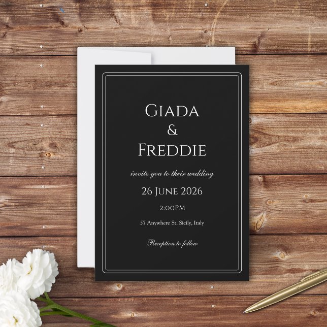 Classy Black and White  Invitation (Creator Uploaded)