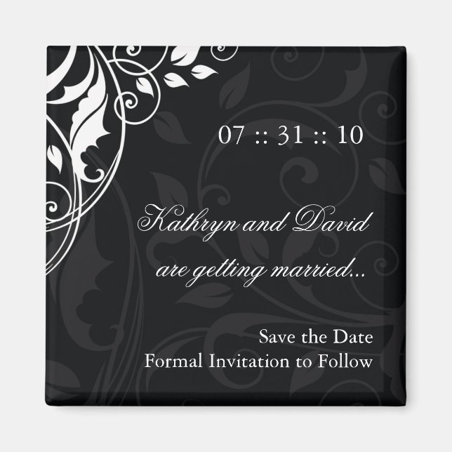 Classy Black and White Magnet (Front)