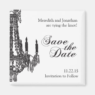 Classy Black and White Save the Date Magnet