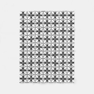 Classy Black and white Shippo Pattern Fleece Blanket